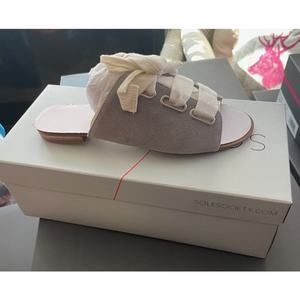 NIB Sole Society Lace-Up Slide Sandals Size 5.5 Grey "Marinn"